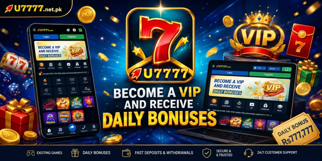 U7777 Game Best Earning platform for slots and poker lovers